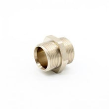 Messinkinen kaksoisnippa ulkokierteillä, 13,15 mm, 14,9 mm, 20,9 mm, 26,26 mm, 33,24 mm