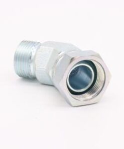 Bsp corner nipple 45 degrees - rk104-10 hydraulic systems bsp 45 degrees external thread internal thread angle. Steel and sturdy connector for all hydraulic systems. Hydraulic lines can be directed with this nipple. This connector series is the most common connector series used in hydraulics. This thread is also called r thread or pipe thread. If choosing the right size or connector causes difficulties