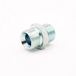 Double nipple bsp - R100-12-24 Hydraulic systems bsp external thread double nipple. Steel and sturdy connector for all hydraulic systems. With this double nipple, hydraulic hoses can be extended