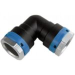Corner connector for compressed air piping - 4050-025 Angle connector for compressed air piping made of aluminum. With this connector, you can connect the pipes to each other. The compressed air network is really easy to build and is well suited for both industry and home workshops. Request a quote for a complete compressed air network in the chat