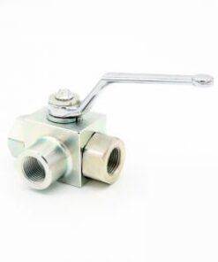 Hydraulic 3-way ball valve - BK3-04 Strong hydraulic 3-way ball valve. The valve is rated for hydraulic pressures and oil. Not suitable for water due to rusting. Drilling in valve L. If choosing the right size or connector causes difficulties
