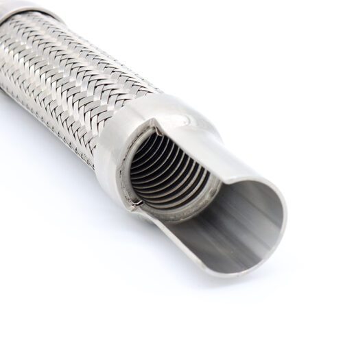 Metal hose with pipe ends - MET76-MM Metal hose with pipe ends is designed to withstand demanding industrial conditions. Its AISI316 metal inner surface is crimped to increase durability and the outer surface is protected by AISI304 steel braid. This hose is an excellent choice for many applications