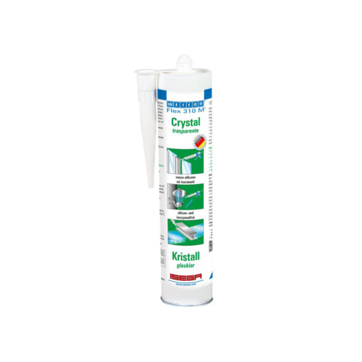 Weicon flex 310 m crystal glue / sealant - flex-310-m-crystal-310-clear As a difference to the flex 310 m classic product, this crystal is intended for gluing colorless and clear materials. The product can also be used for optically demanding objects. Strong one-component adhesive / sealant (pop hybrid polymer)