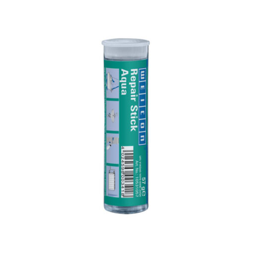 Weicon st-57 epoxy putty - aqua - repairstick-aqua-24-57 weicon repair stick aqua is excellent for repairs on wet and damp surfaces and underwater objects. Hardens to white and remains elastic. Recommended uses: tanks–heat radiators–pipes–sanitary porcelain–boats–plastic bumpers–for general use.