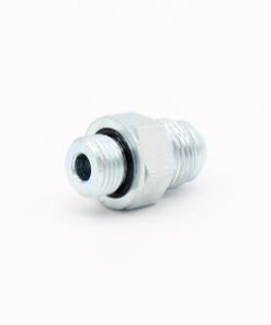 Jic double nipple mm - J104-M12-06 Hydraulic systems JIC double nipple mm with threaded outlet. Steel and sturdy connector for all hydraulic systems. This connector has an external thread with flat sealing on one end and an unf thread with jic sealing on the other end. Due to its structure, the connector is easy to thread. This connector can be used to start from a block, for example