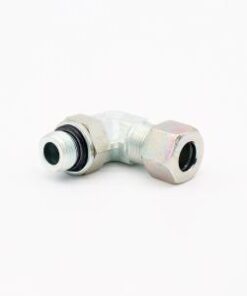 Orientable DIN angle connector - LS9UU-06R18 Orientable angle connector with an inch external thread. With this angle connector, you can leave, for example, a cylinder with a hard hydraulic pipe.